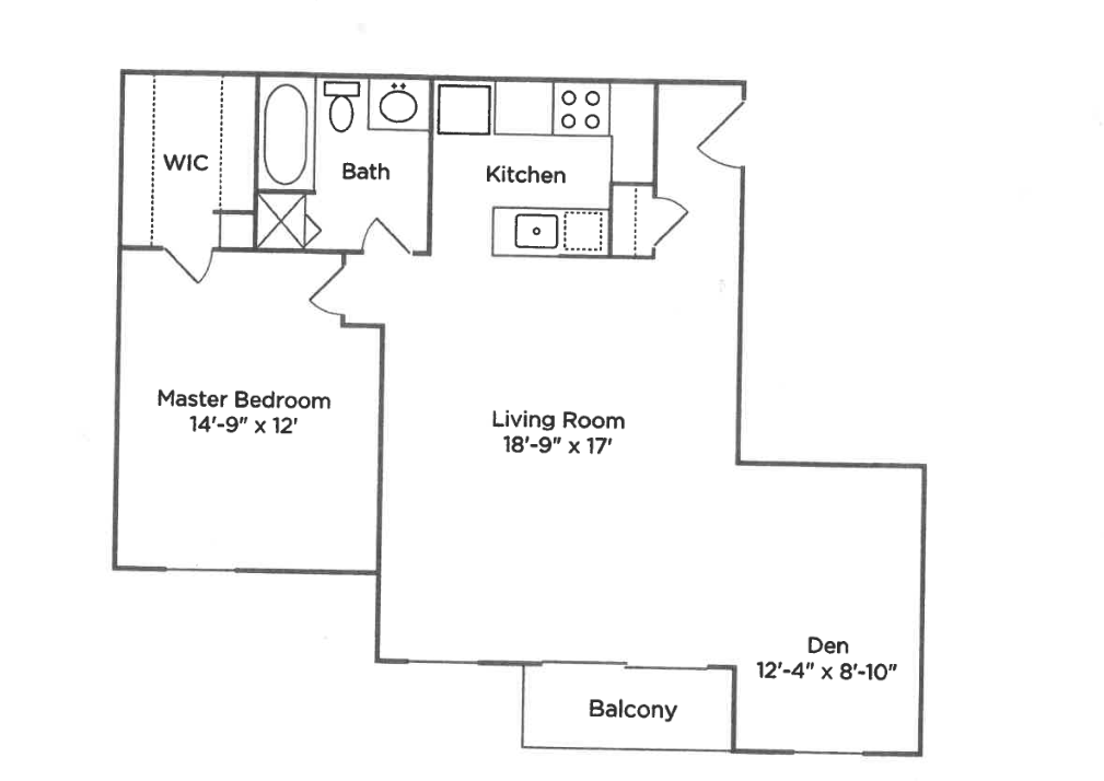 1 Bedroom / 1 Bathroom + Den apartments