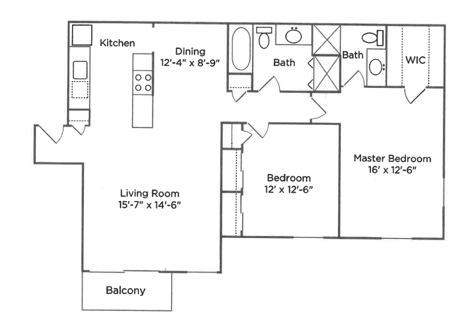 2 Bedroom / 2 Bathroom apartments